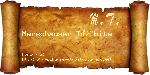 Marschauser Tábita névjegykártya